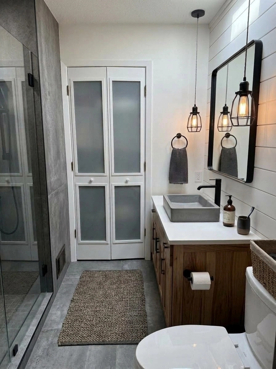 Loft / Industrial Bagno design — interior photo by GenRoom AI