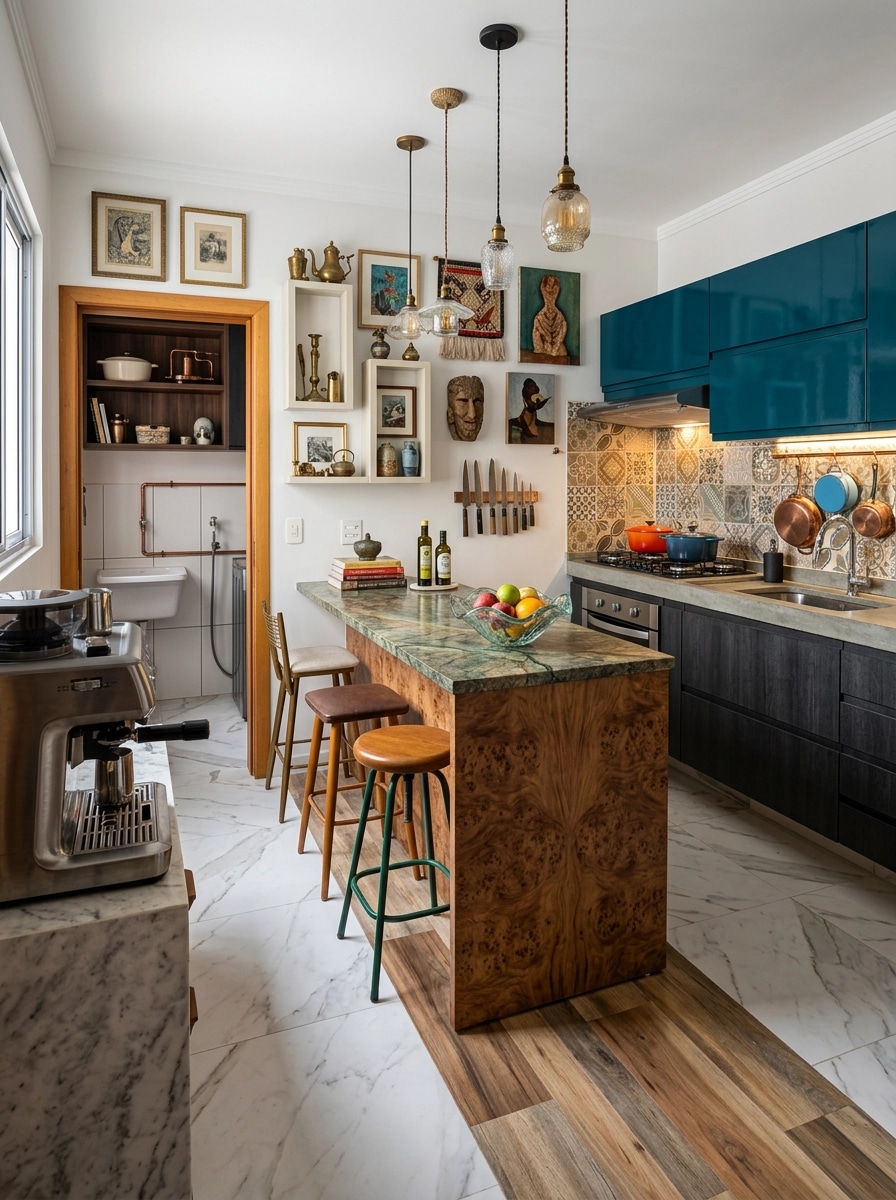 Kitchen interior in Eclectic style — photo by GenRoom AI
