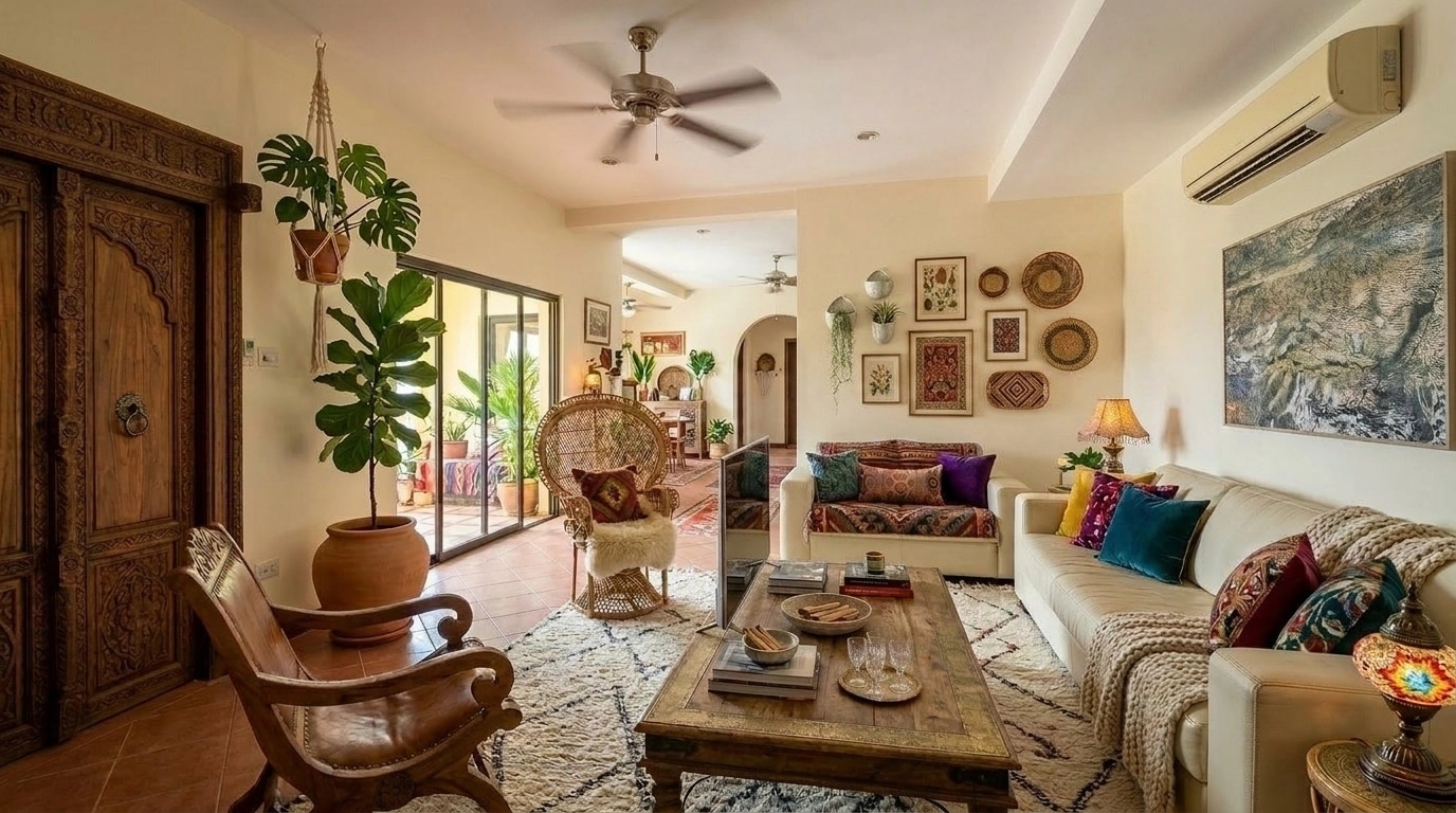 Interior design in Bohemian style — Living Room by GenRoom AI