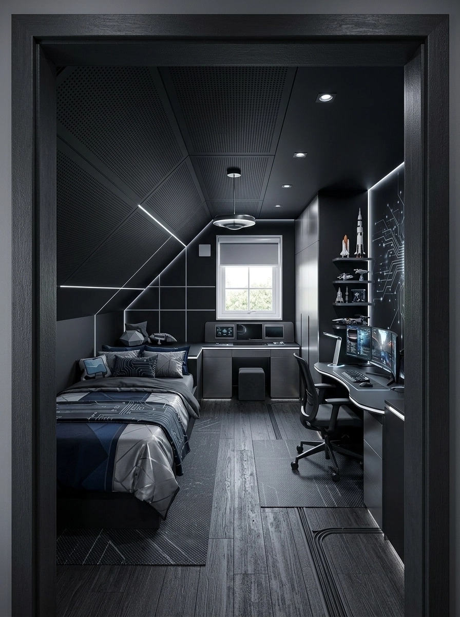 Interior design in Blacktec style — Bedroom by GenRoom AI