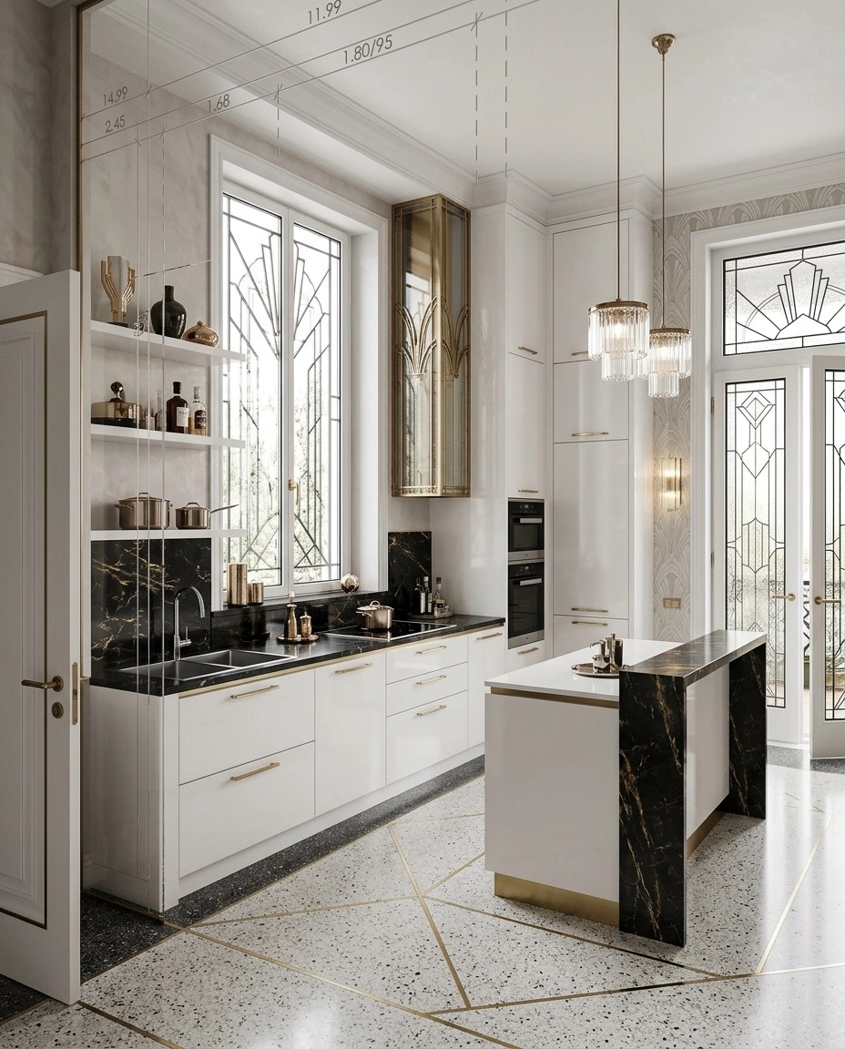Art Deco Kitchen design — interior photo by GenRoom AI