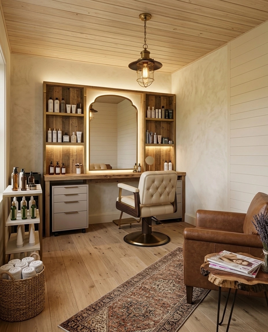 Interior design in Modern Farmhouse style — beauty_salon by GenRoom AI