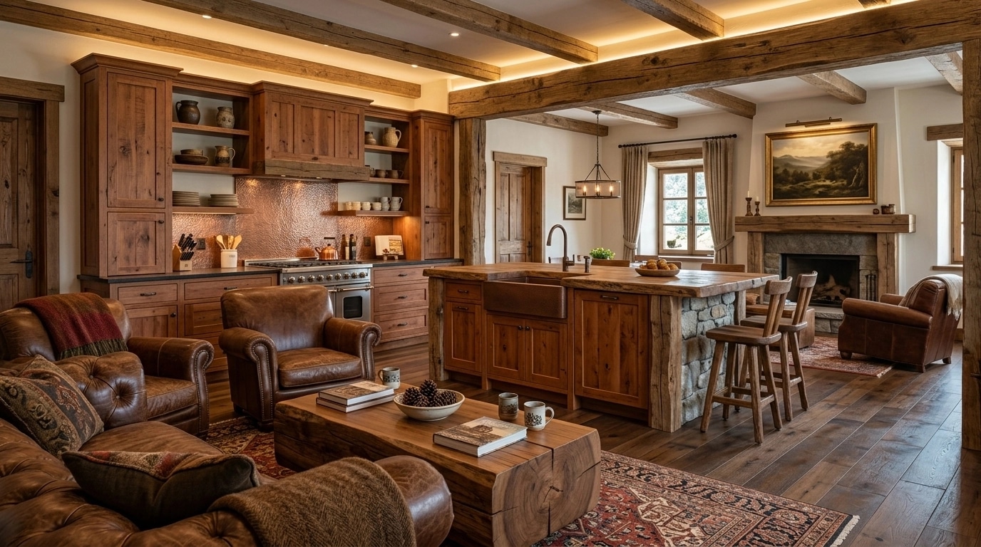 Design de interiores em estilo Rustic — Sala de Estar por GenRoom AI