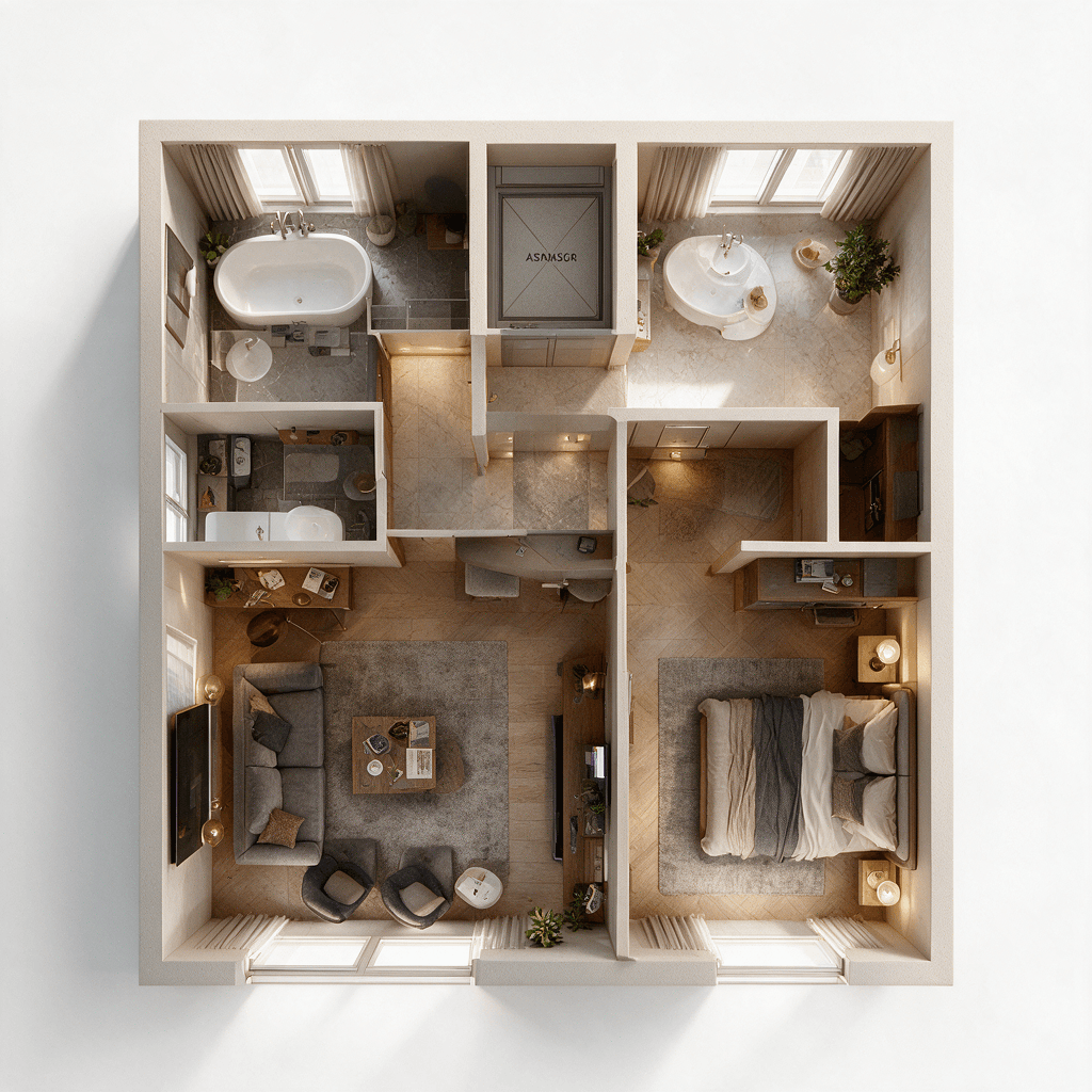Interior design in Contemporary style — Living Room by GenRoom AI