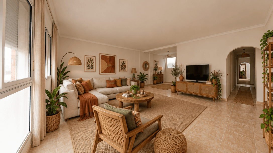 Interior design in Bohemian style — Living Room by GenRoom AI