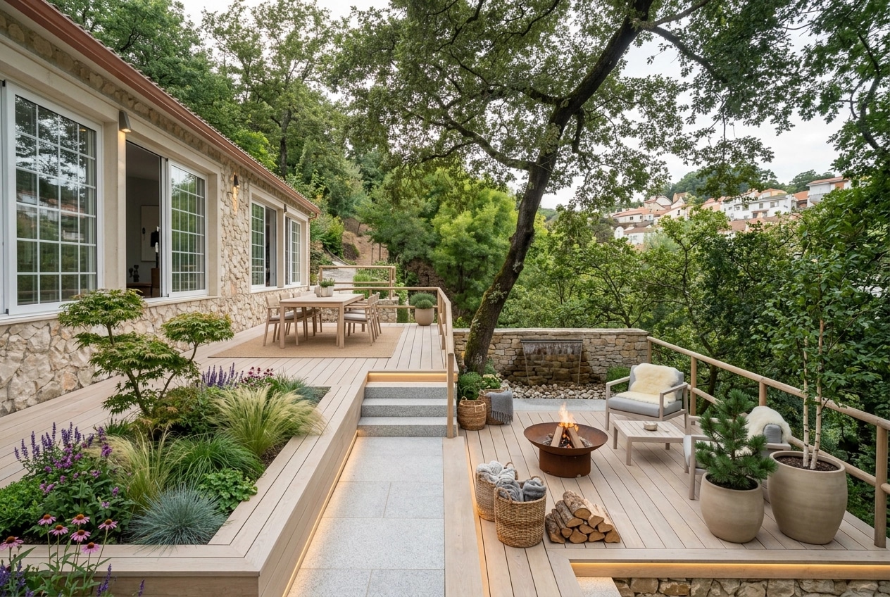 Landscape design in Scandinavian Garden style — Yard by GenRoom AI