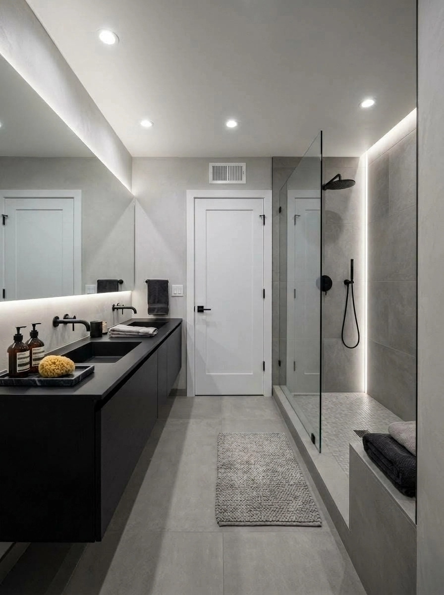 Bathroom interior in Contemporary style — photo by GenRoom AI
