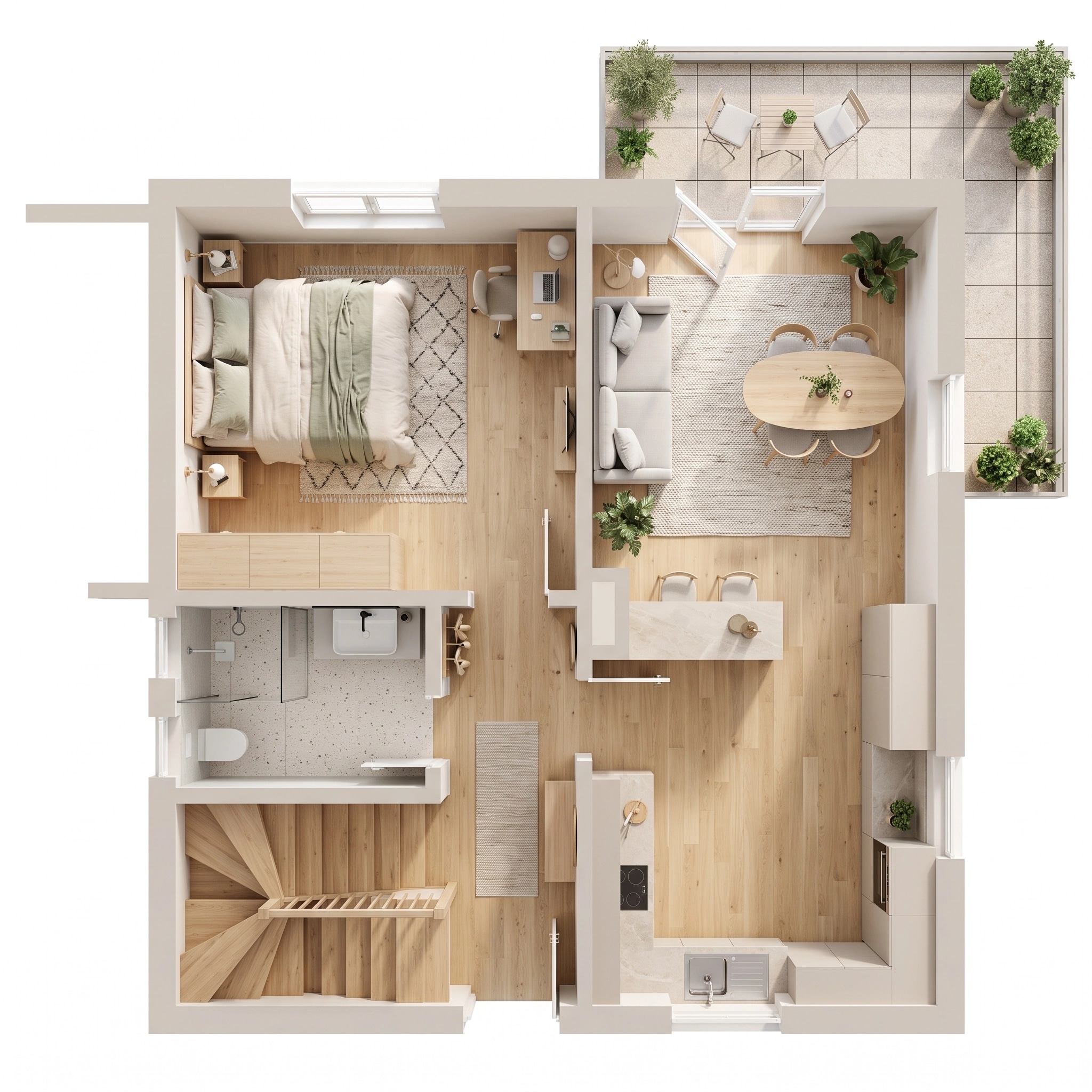 Interior design in Scandinavian style — Living Room by GenRoom AI