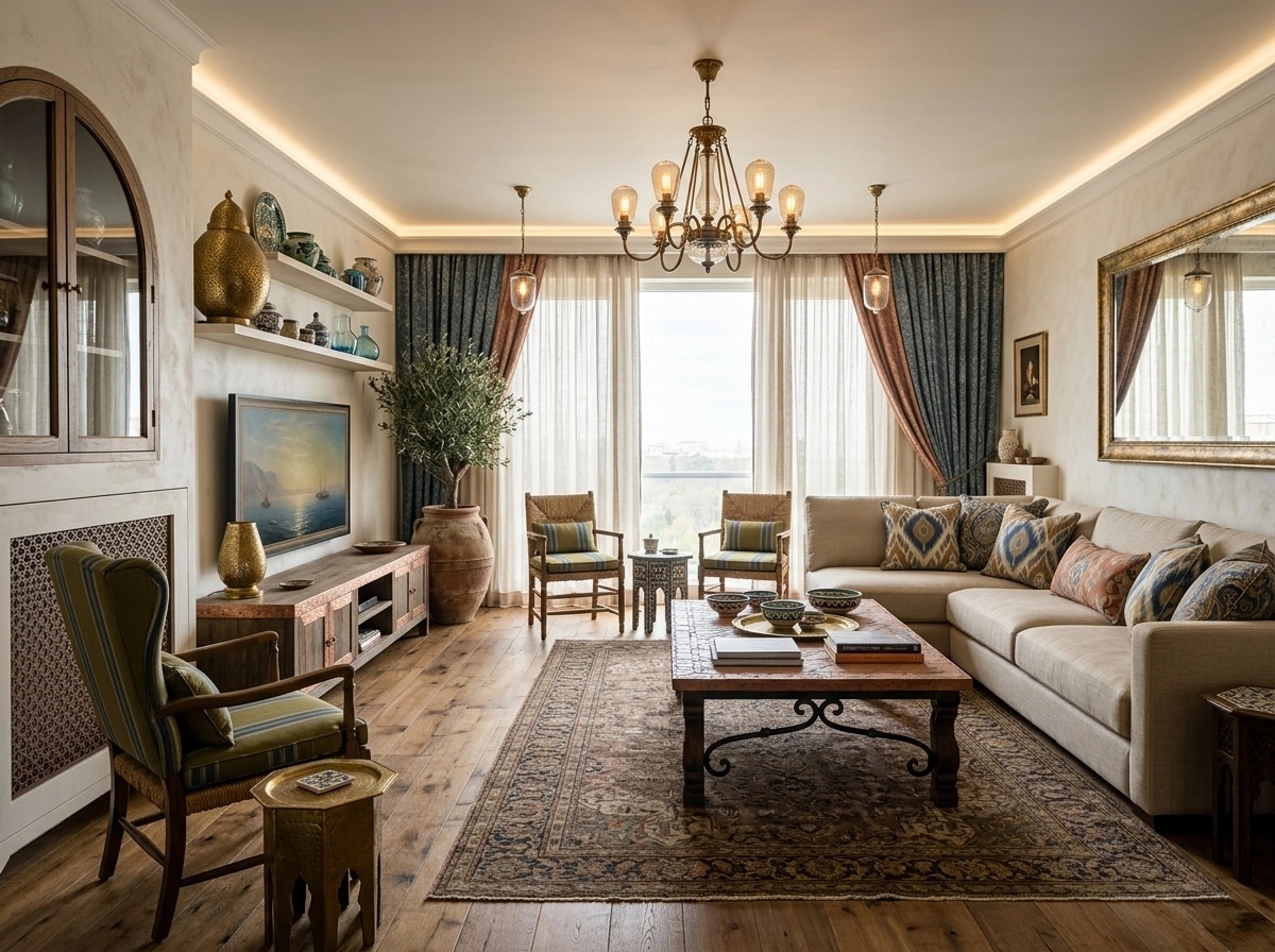 Diseño de interiores en estilo Mediterranean — Salón por GenRoom AI