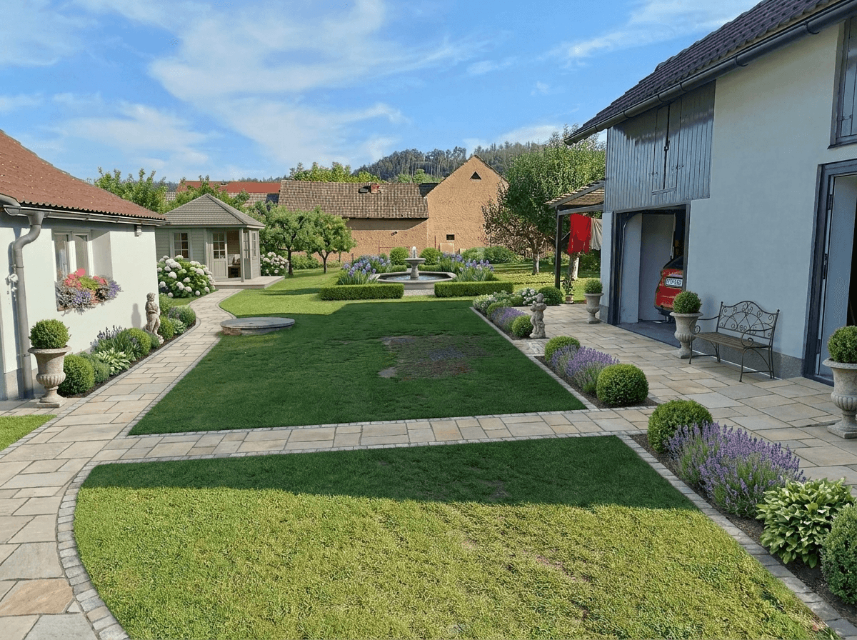 Yard design in Classic Garden style — photo by GenRoom AI