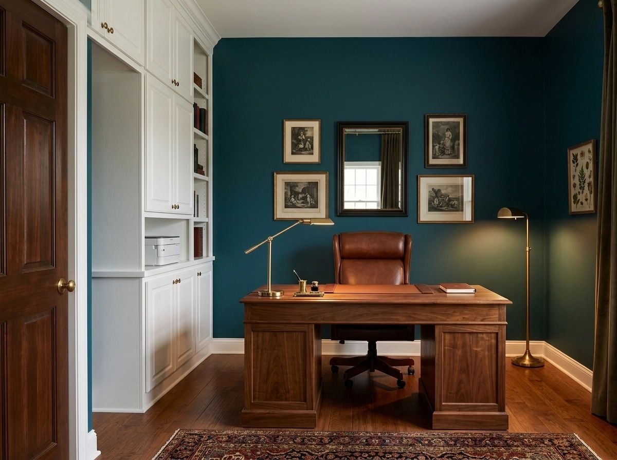 British Escritório design — interior photo by GenRoom AI