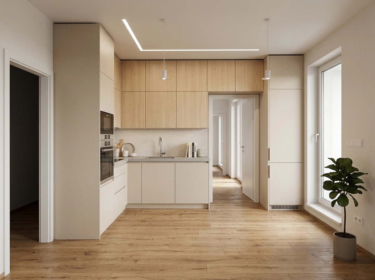 Kitchen interior in Scandinavian style — photo by GenRoom AI