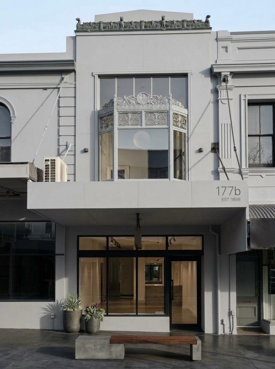 Facade design in Minimalist Facade style — photo by GenRoom AI