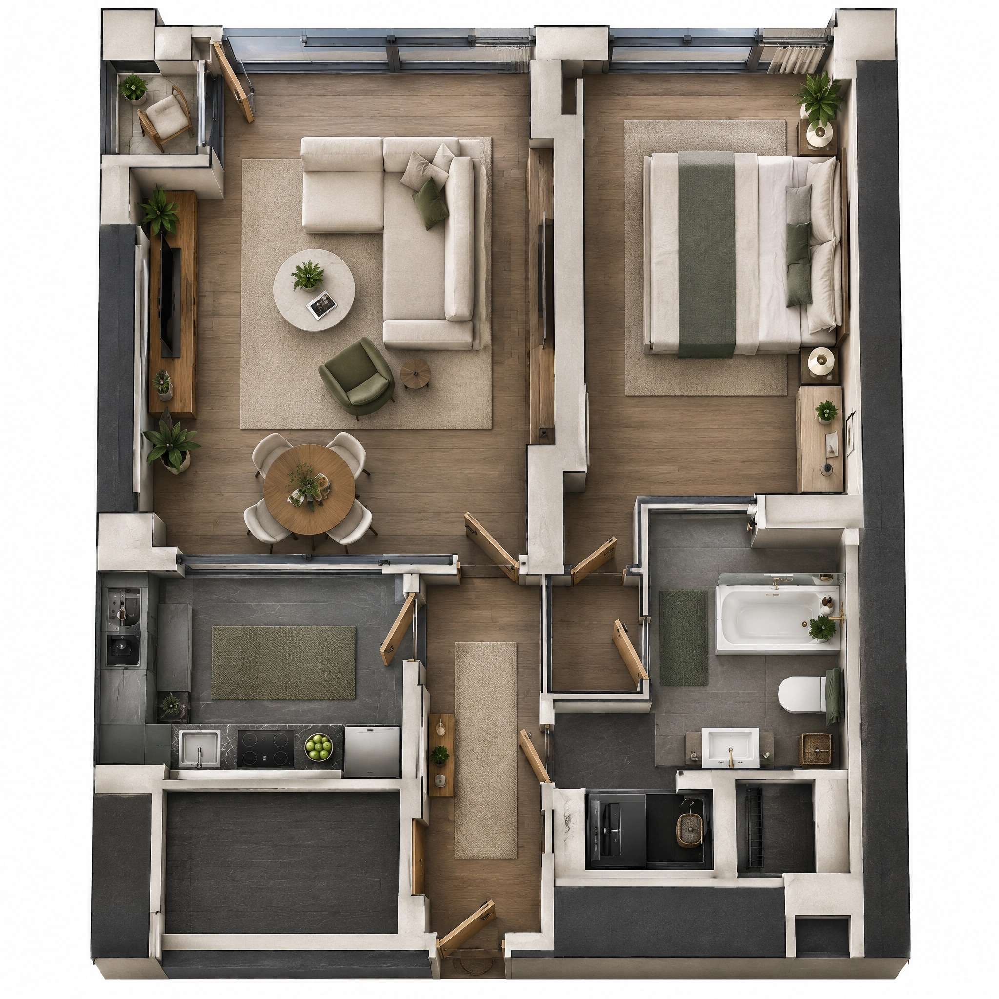 Interior design in Contemporary style — Living Room by GenRoom AI