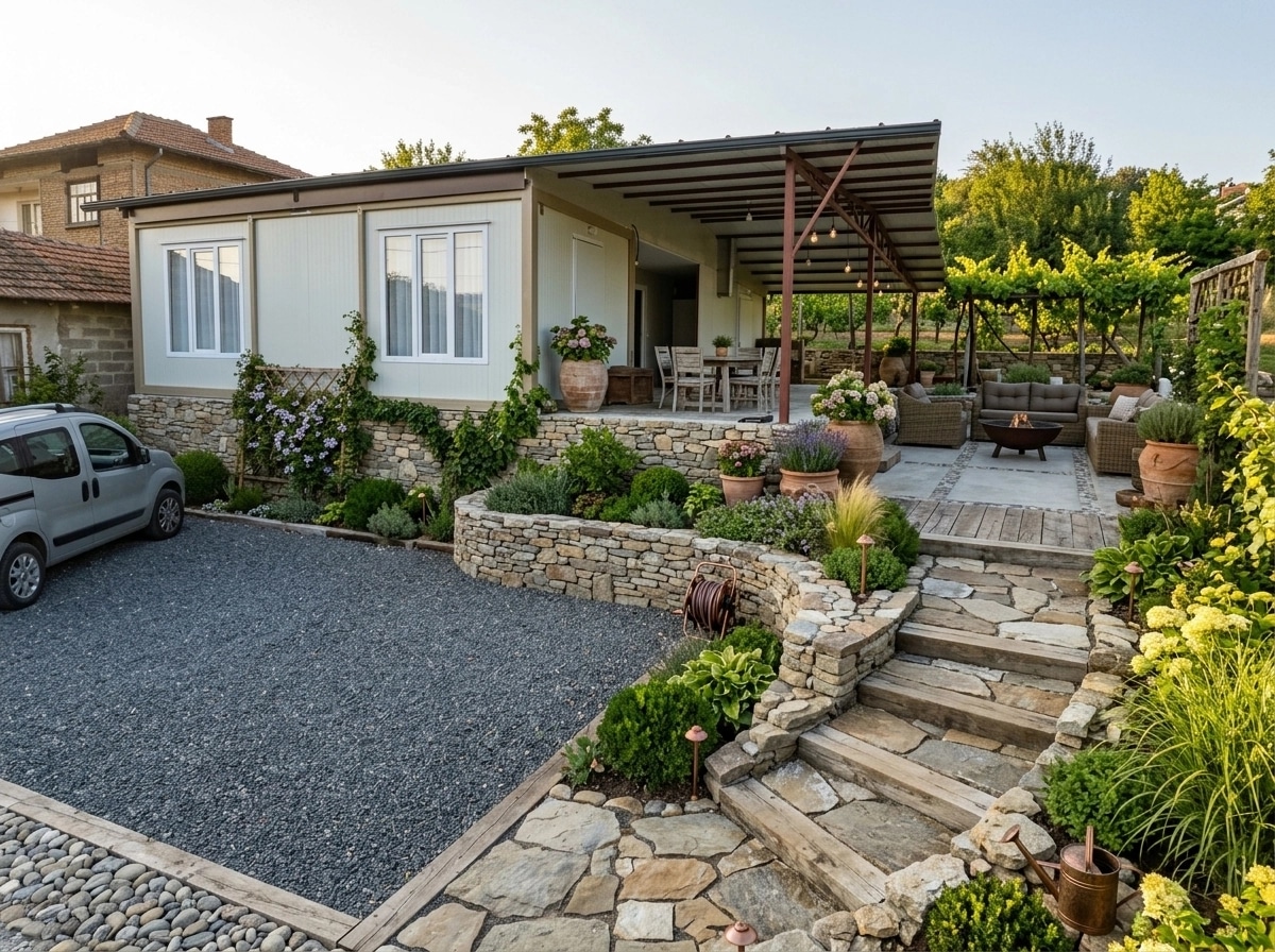 Country Rustic Garden Jardim design — yard photo by GenRoom AI