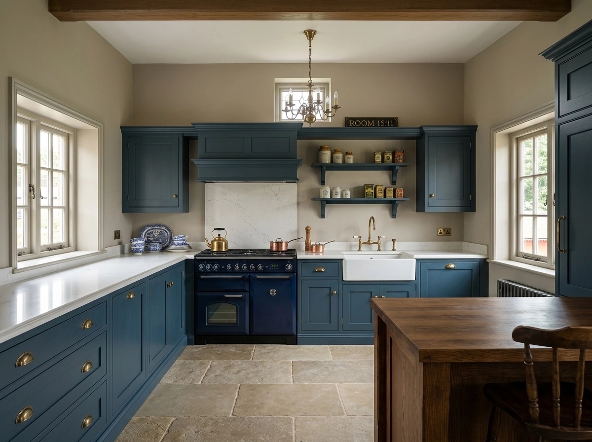 Design d'interni in stile British — Cucina di GenRoom AI