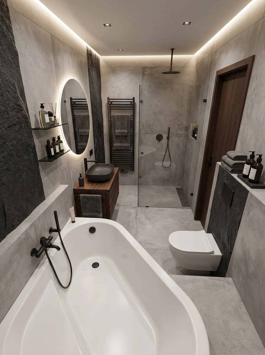Bathroom interior in Contemporary style — photo by GenRoom AI