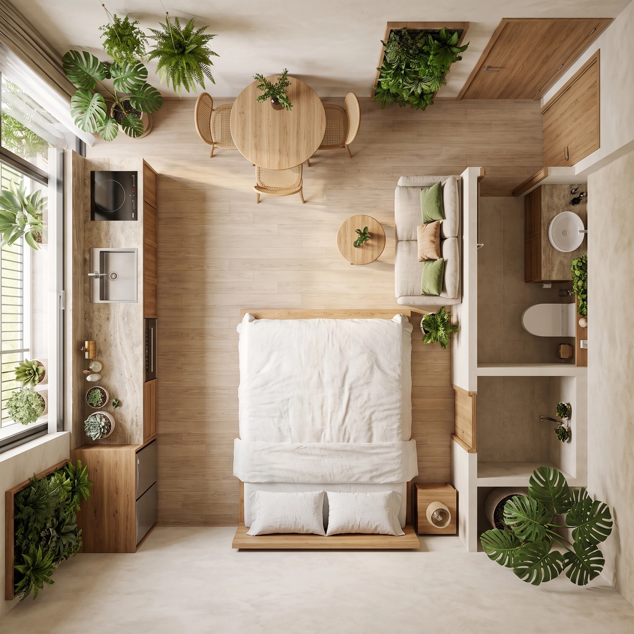 Interior design in Biophilic style — Living Room by GenRoom AI