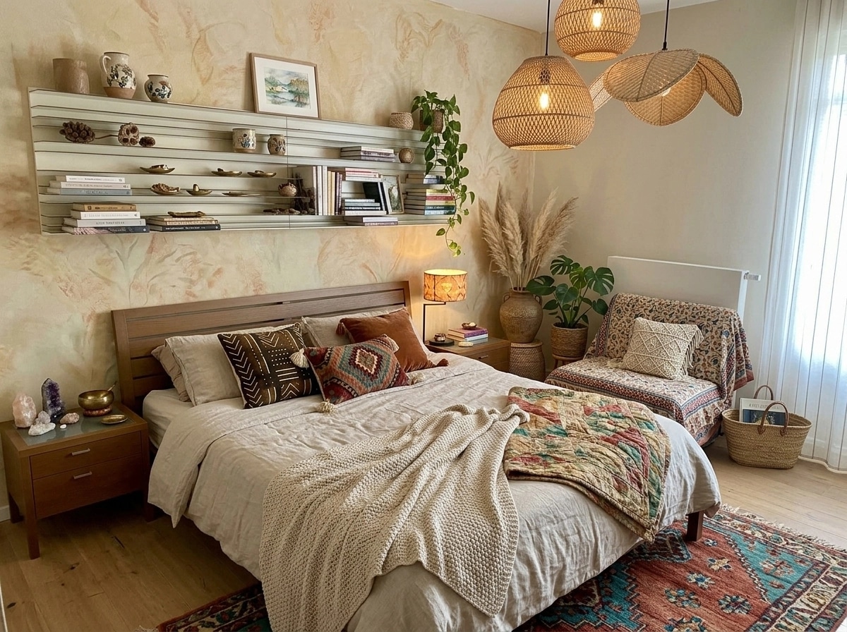 Bohemian Bedroom design — interior photo by GenRoom AI