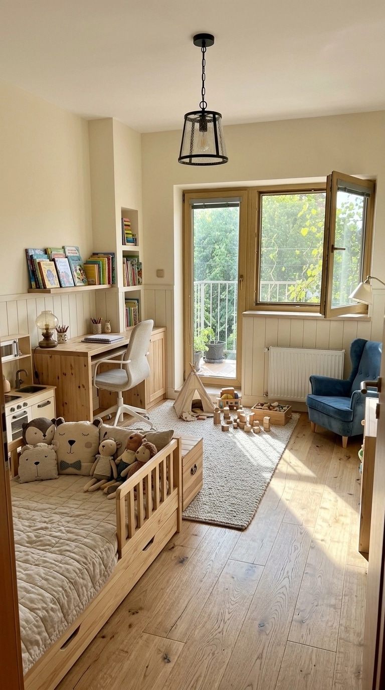Interior design in Modern Farmhouse style — Kids Room by GenRoom AI