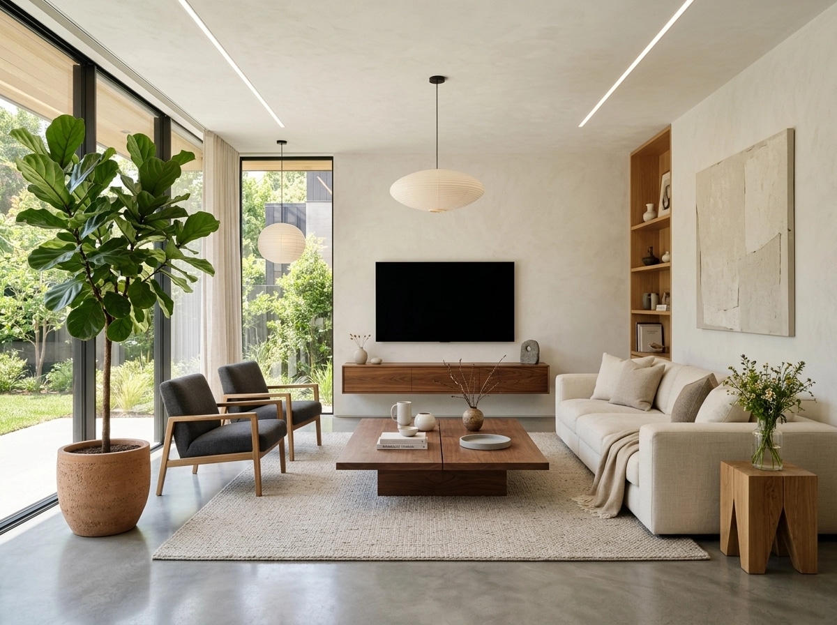 Minimalism Living Room design — interior photo by GenRoom AI