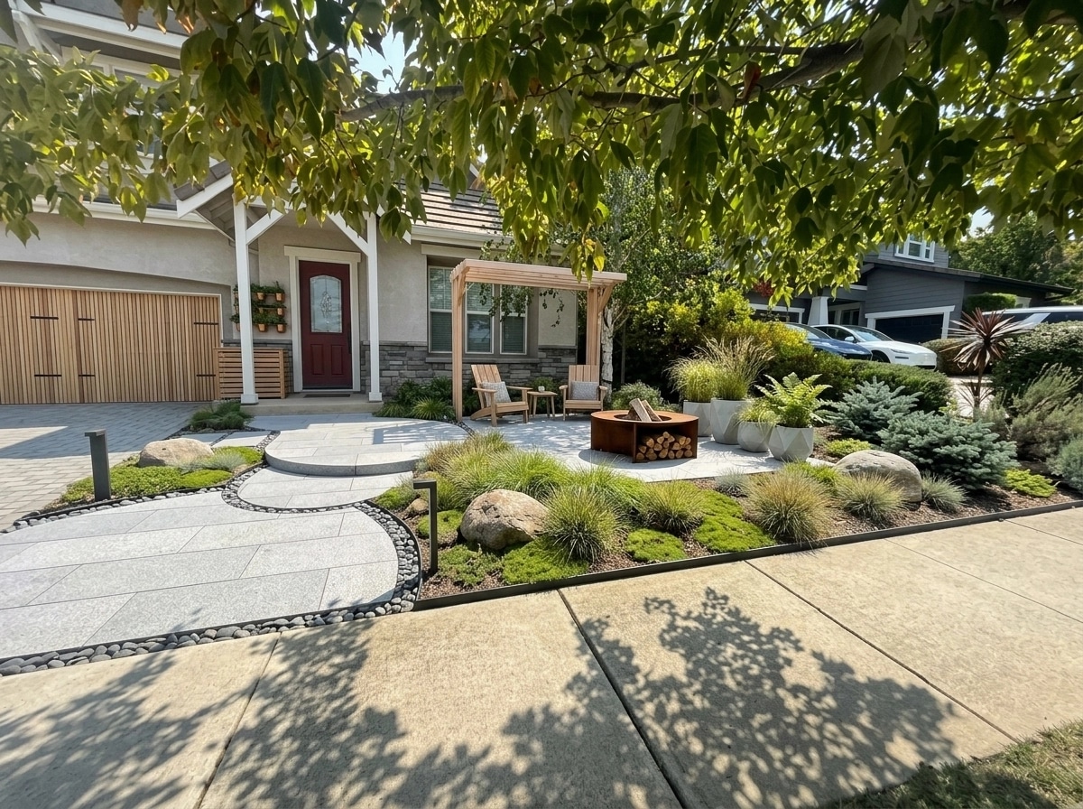 Landscape design in Scandinavian Garden style — Yard by GenRoom AI
