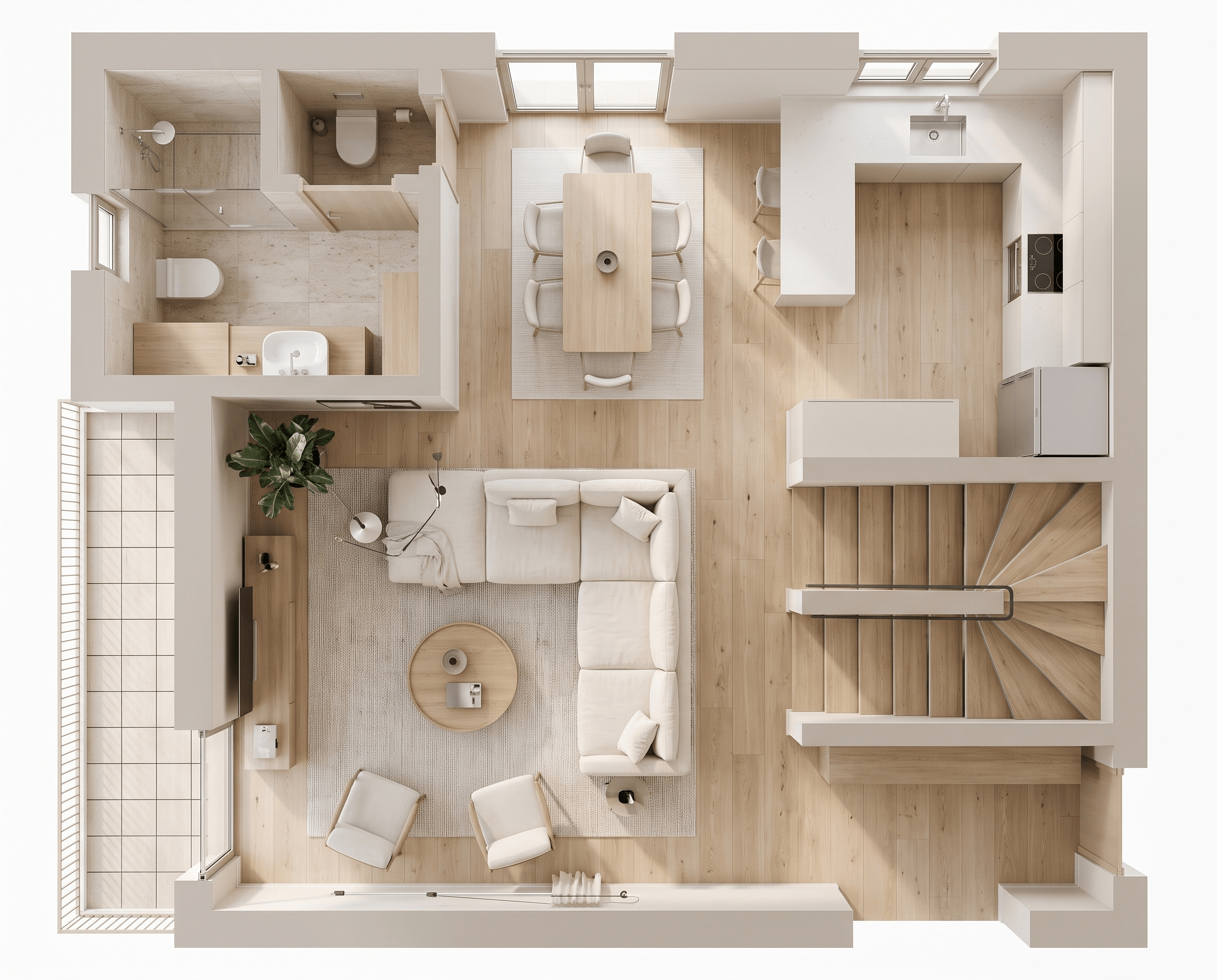Interior design in Minimalism style — Living Room by GenRoom AI