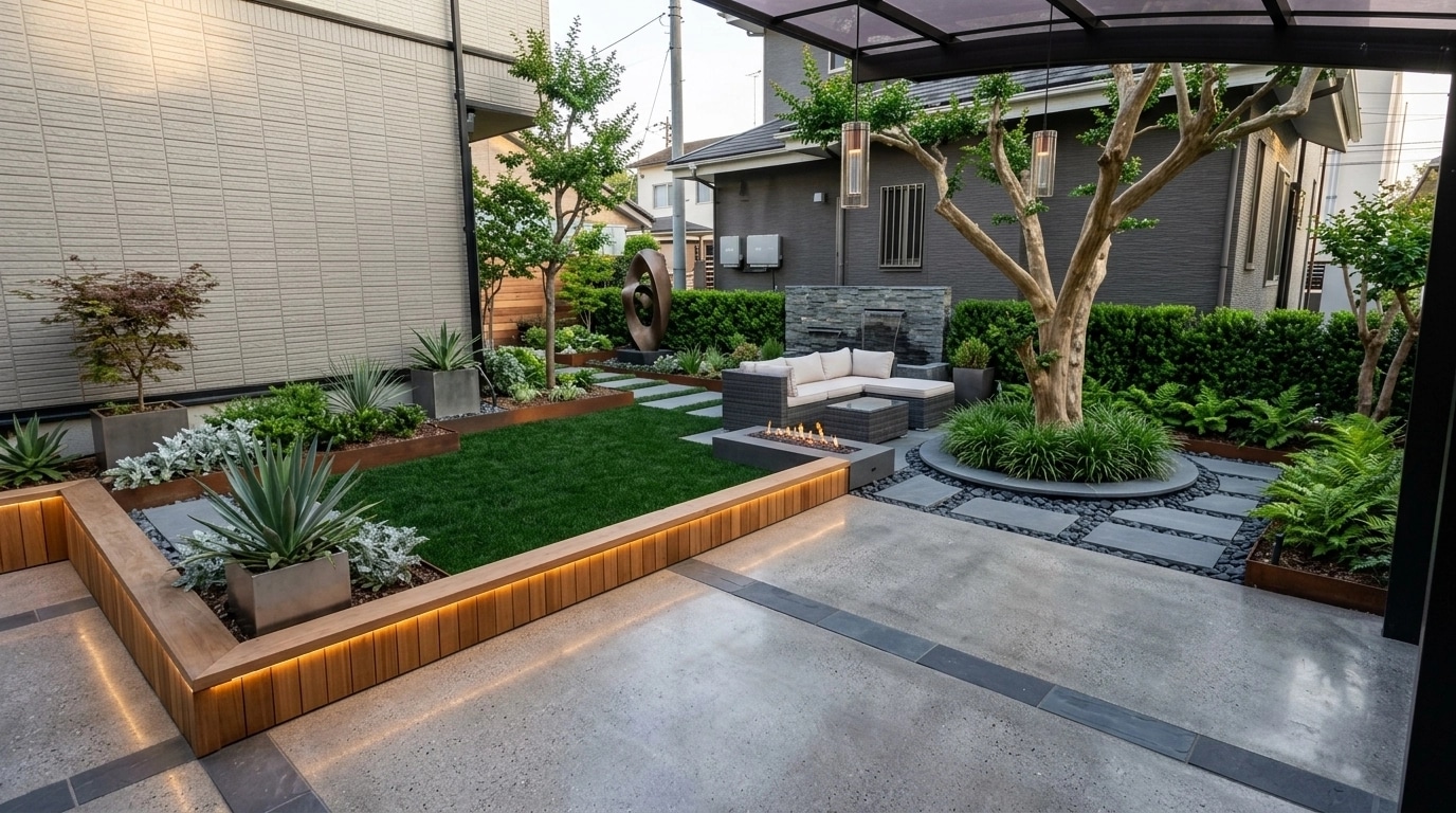 Landscape design in Contemporary Yard style — Yard by GenRoom AI