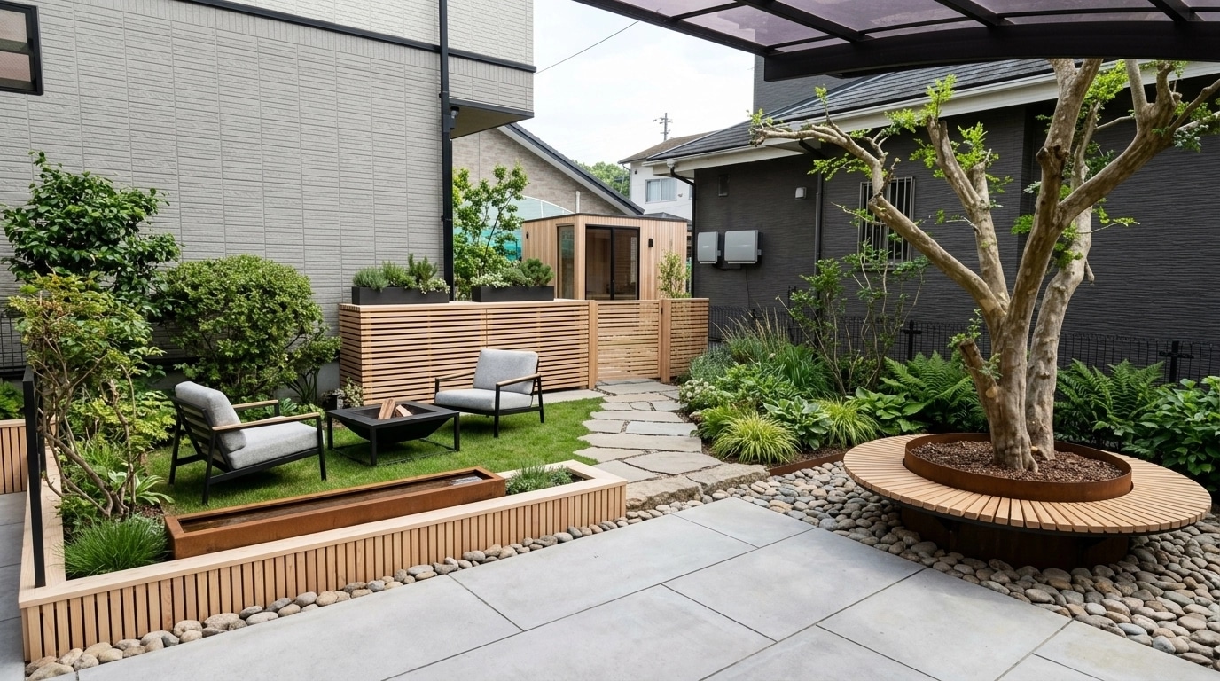 Diseño paisajístico en estilo Scandinavian Garden — Jardín por GenRoom AI
