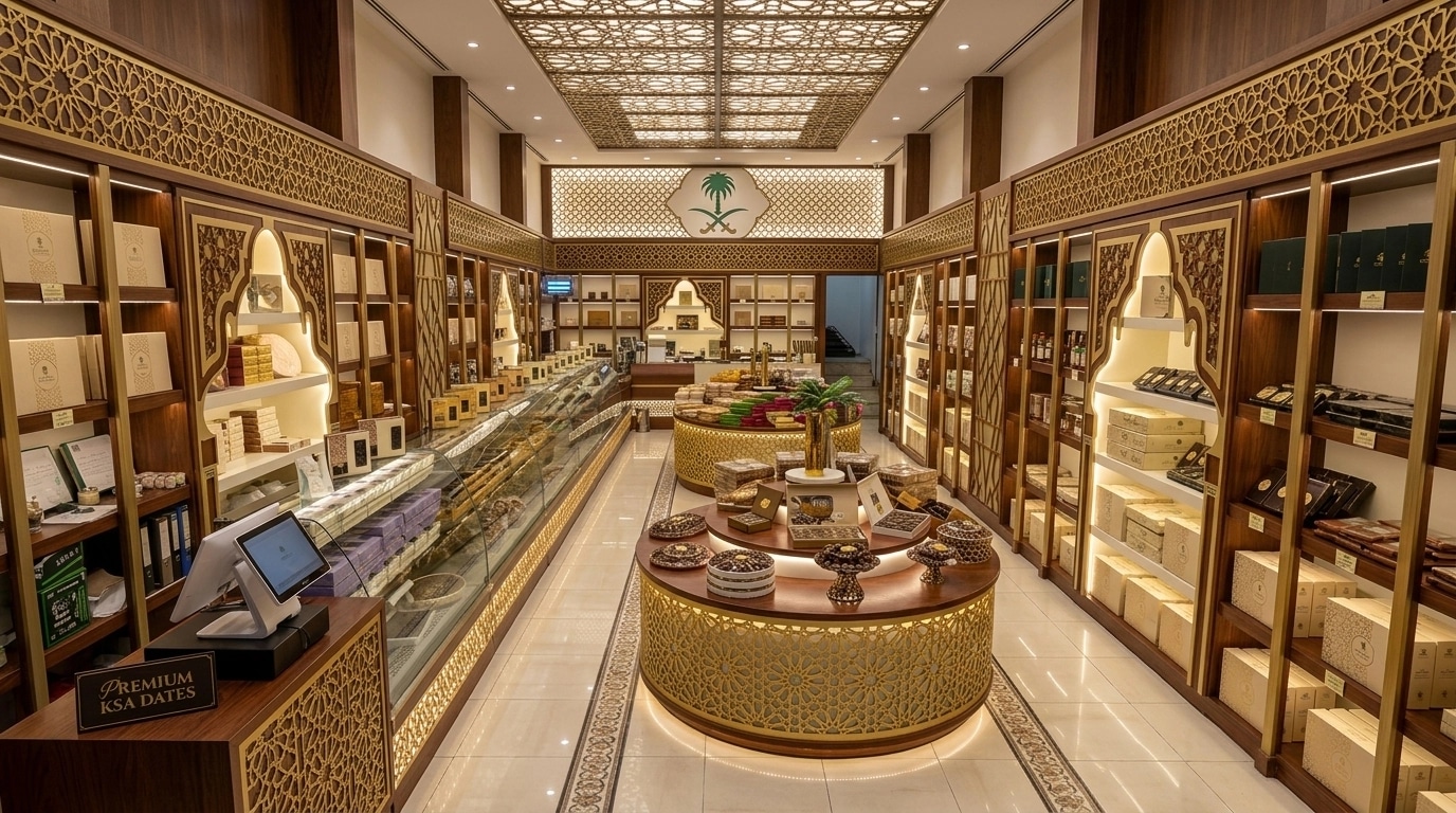 Interior design in Islamic Geometric style — showroom by GenRoom AI