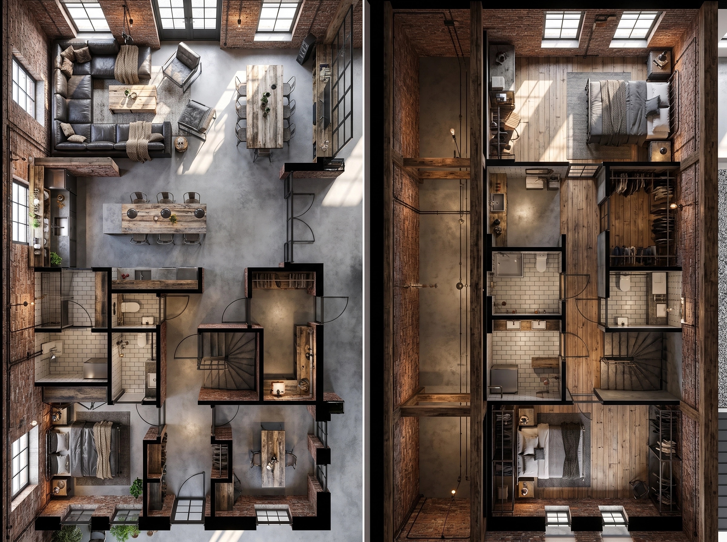 Interior design in Loft / Industrial style — Living Room by GenRoom AI