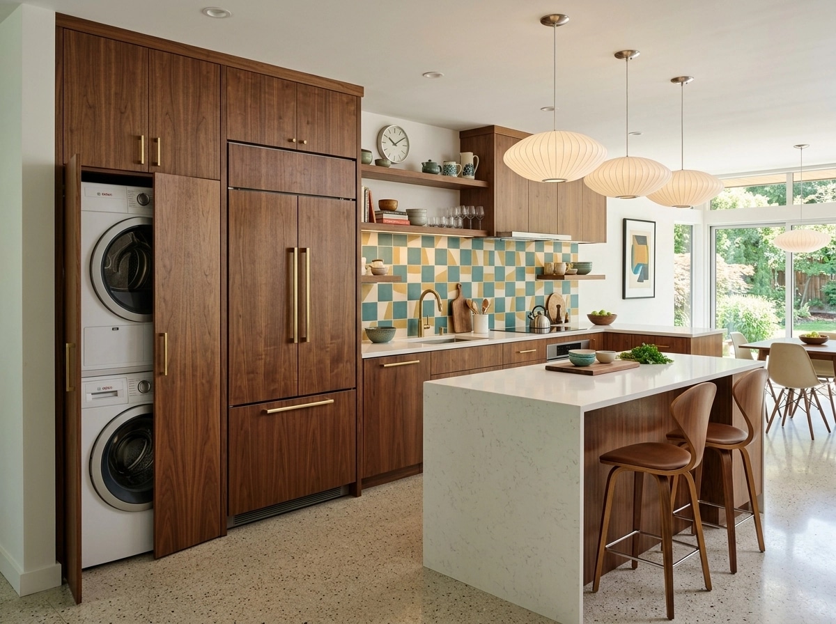 Interior design in Mid-Century Modern style — Kitchen by GenRoom AI