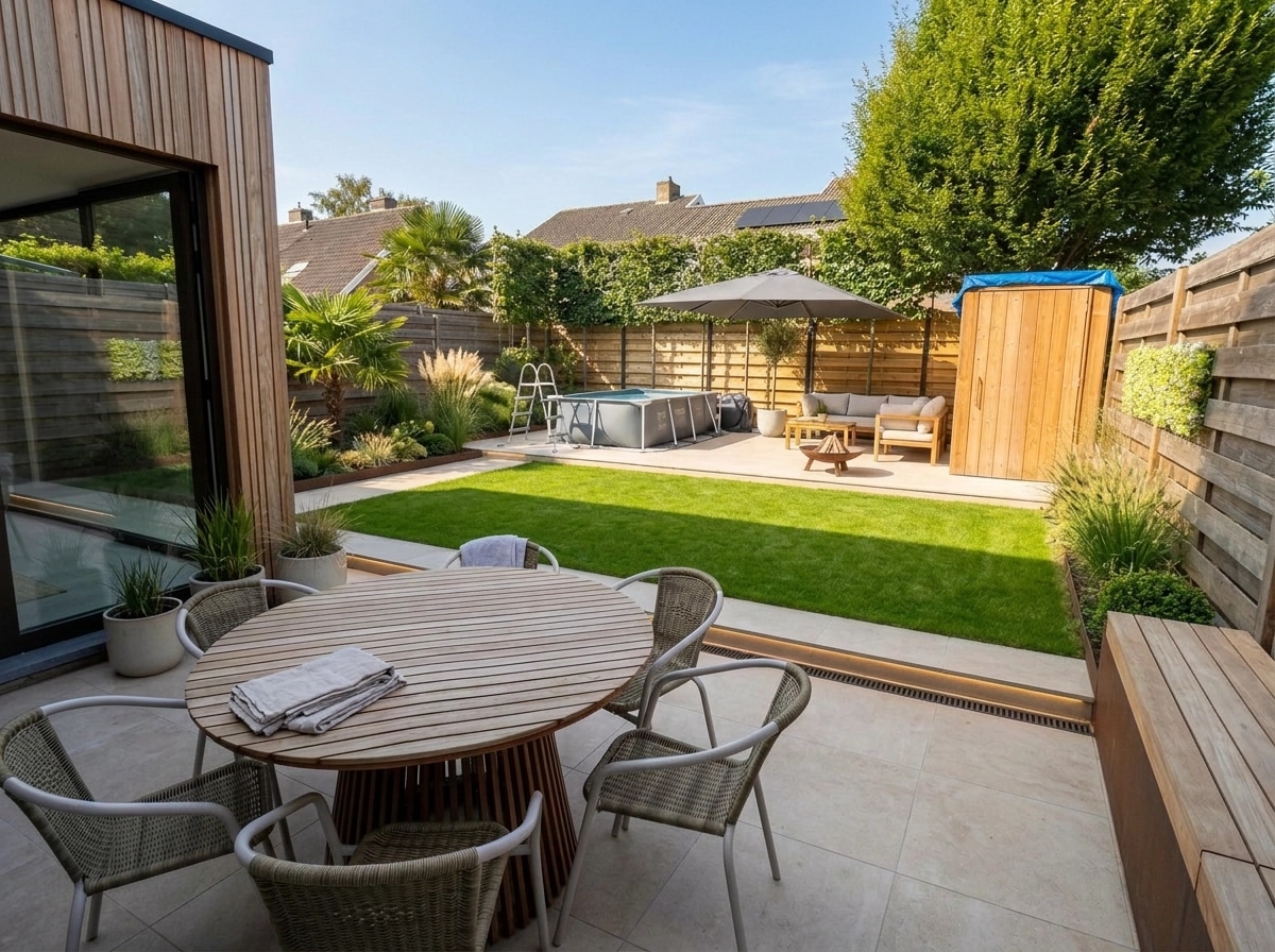 Landscape design in Scandinavian Garden style — Yard by GenRoom AI