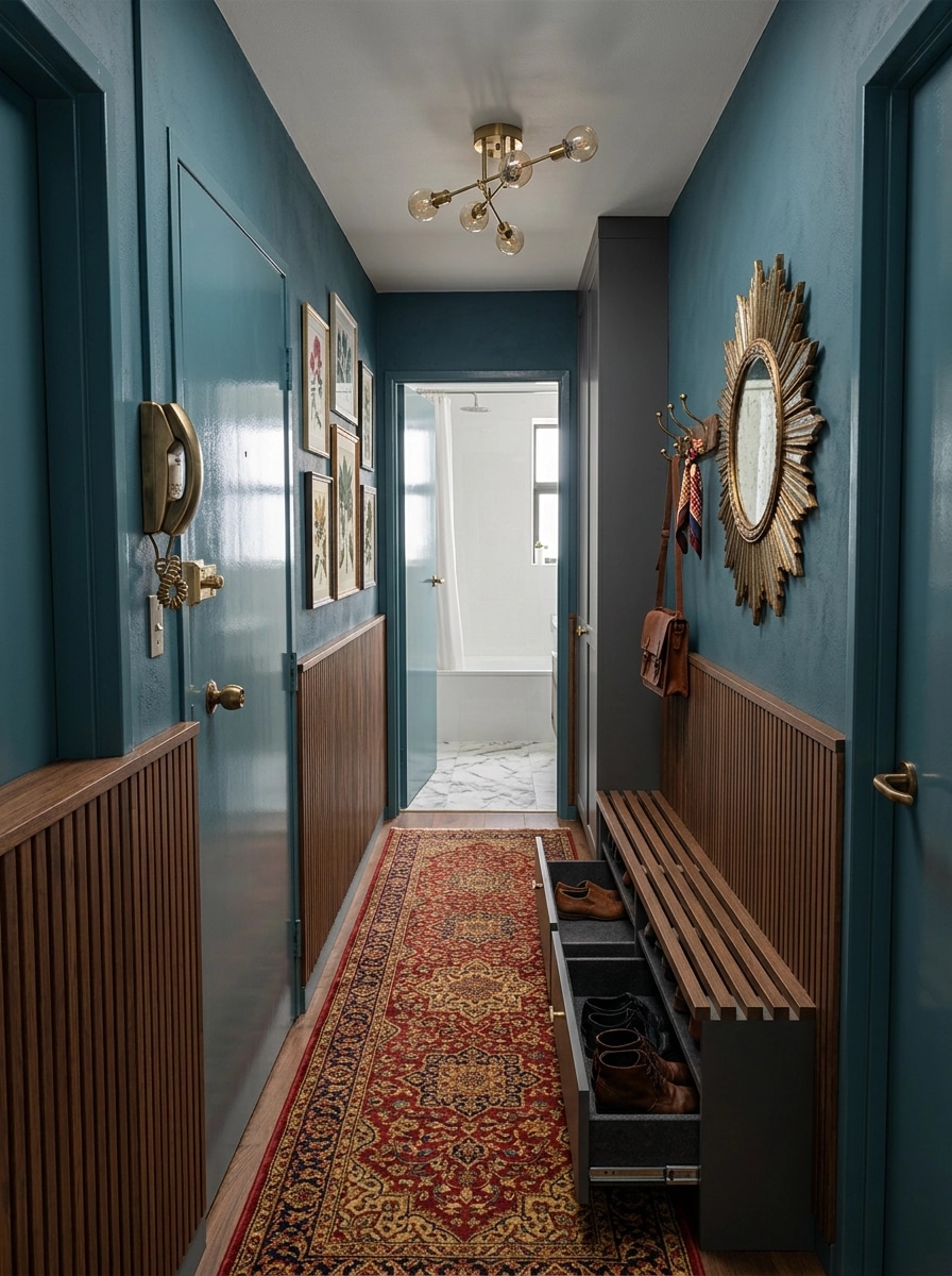 Hallway interior in Eclectic style — photo by GenRoom AI