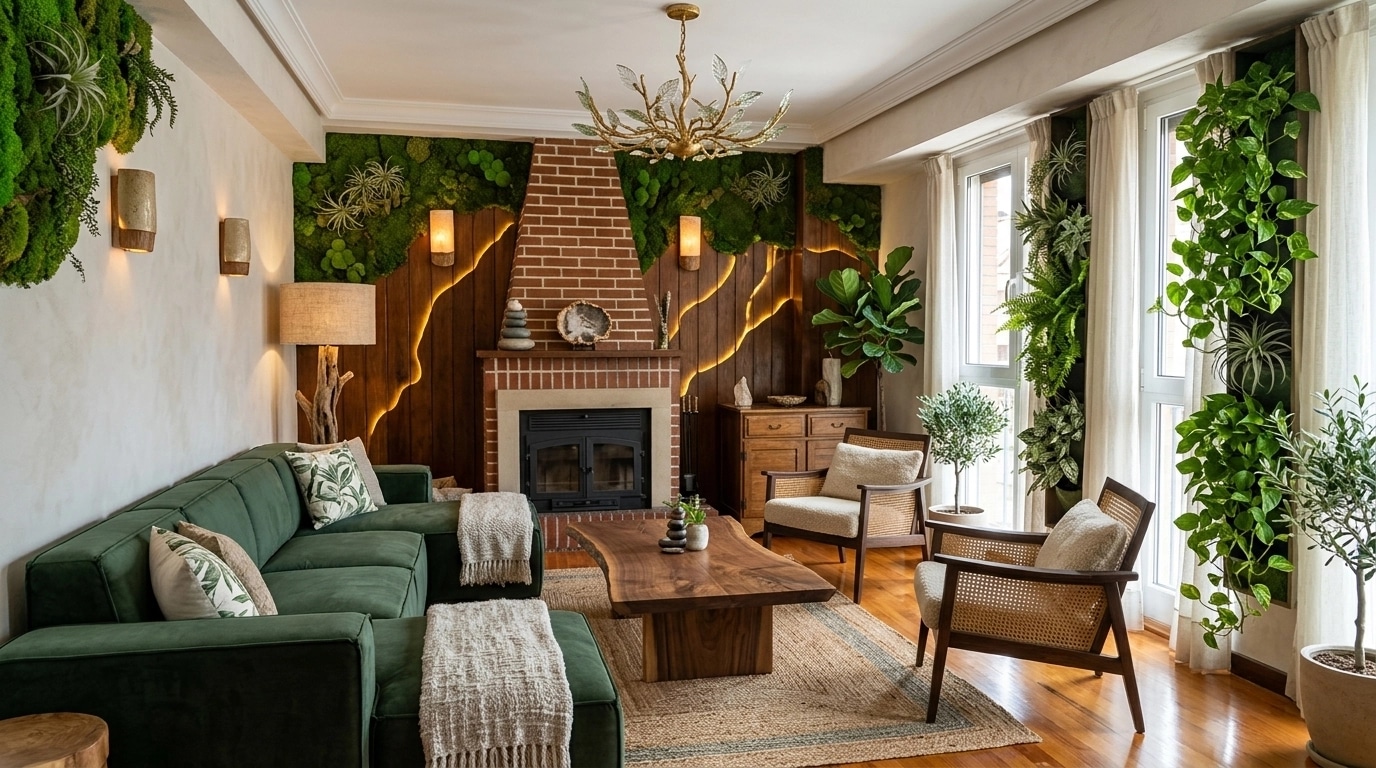 Interior design in Biophilic style — Living Room by GenRoom AI