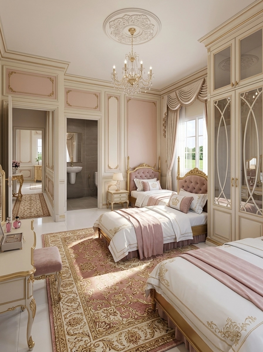 Interior design in Neoclassic style — Bedroom by GenRoom AI
