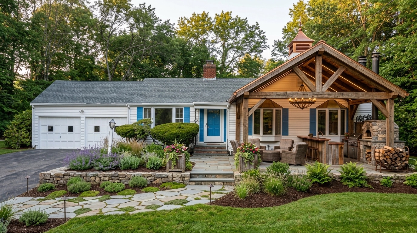 Design d'interni in stile Rustic — Giardino di GenRoom AI