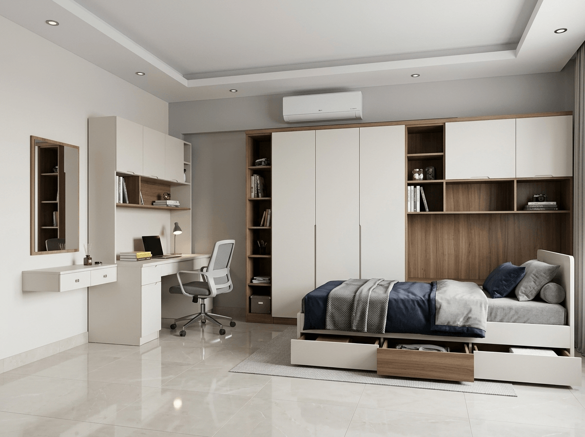Minimalism Kids Room design — interior photo by GenRoom AI