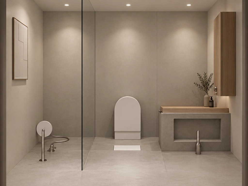 Bathroom interior in Minimalism style — photo by GenRoom AI