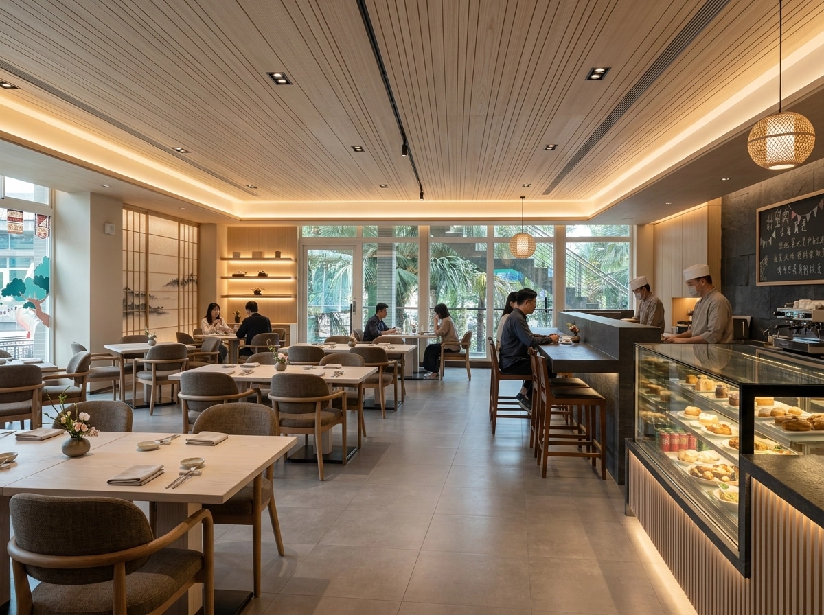 Interior design in Japandi style — restaurant by GenRoom AI