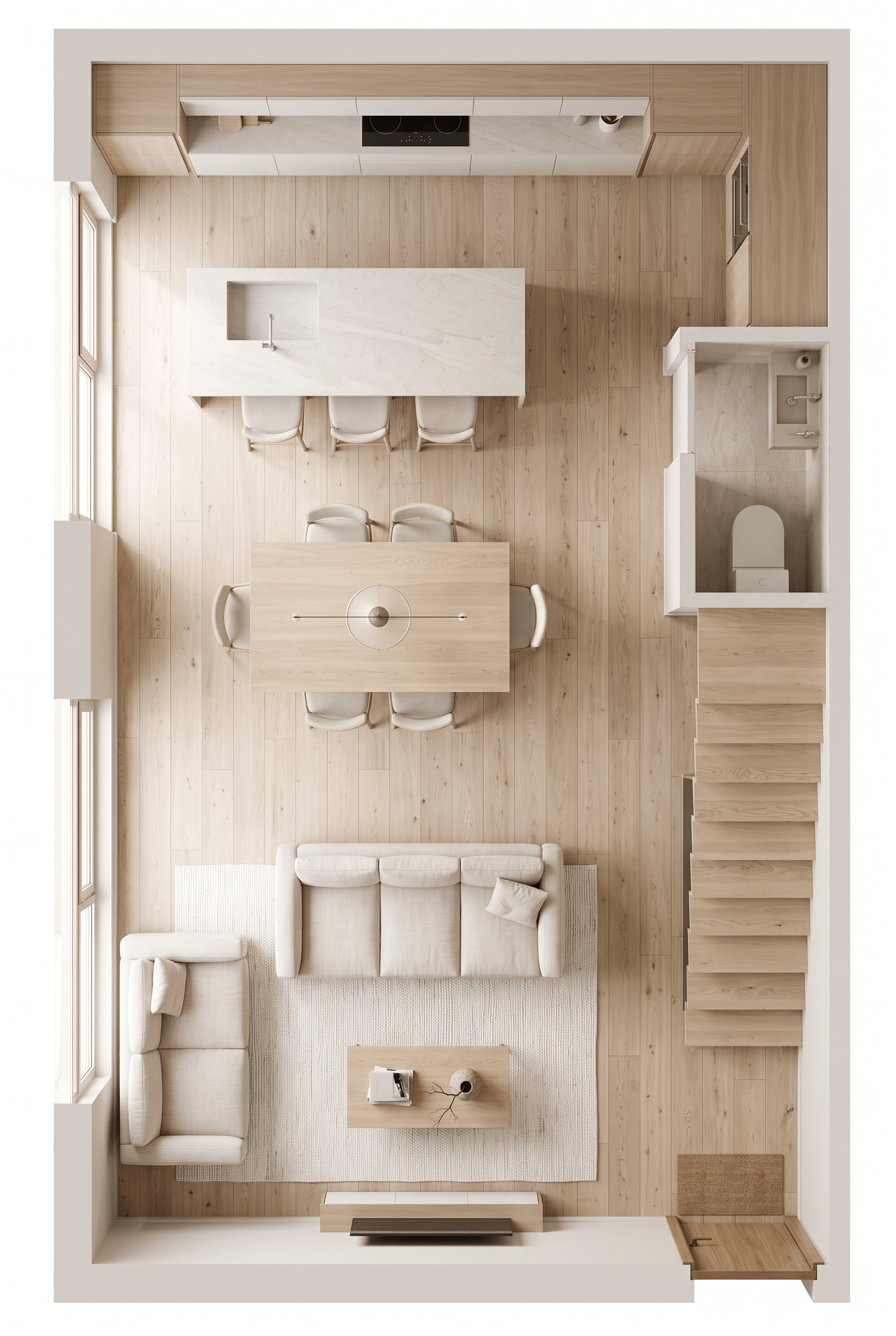 Interior design in Minimalism style — Living Room by GenRoom AI