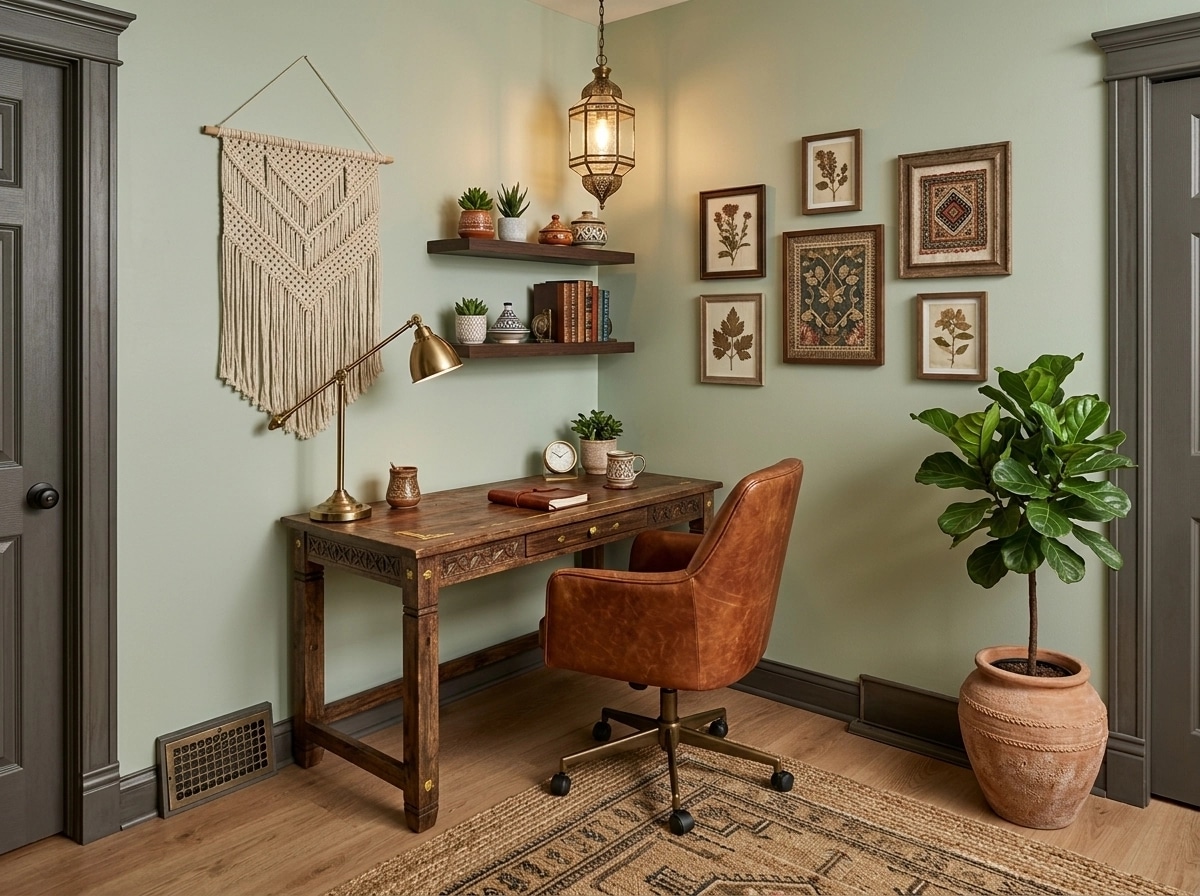 Interior design in Bohemian style — home_office by GenRoom AI