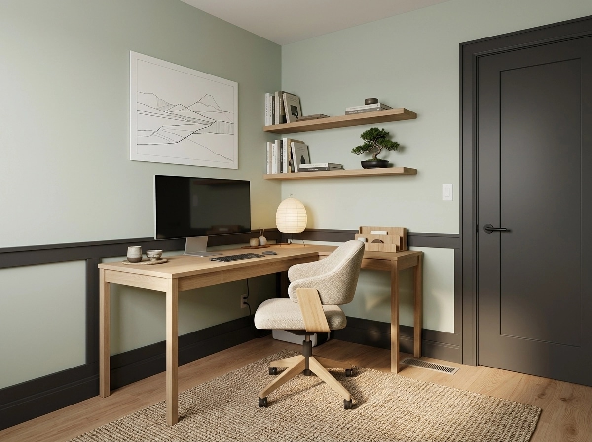 Interior design in Japandi style — home_office by GenRoom AI