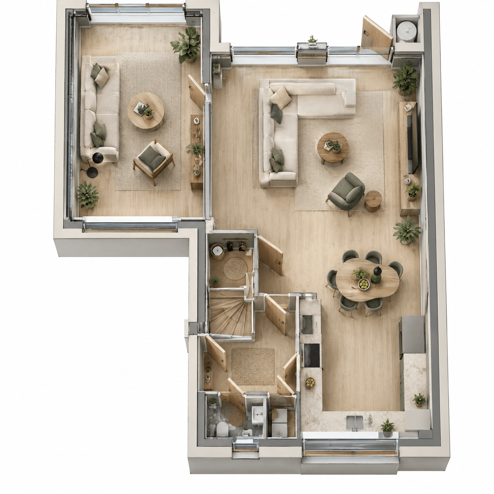 Diseño de interiores en estilo Scandinavian — Salón por GenRoom AI