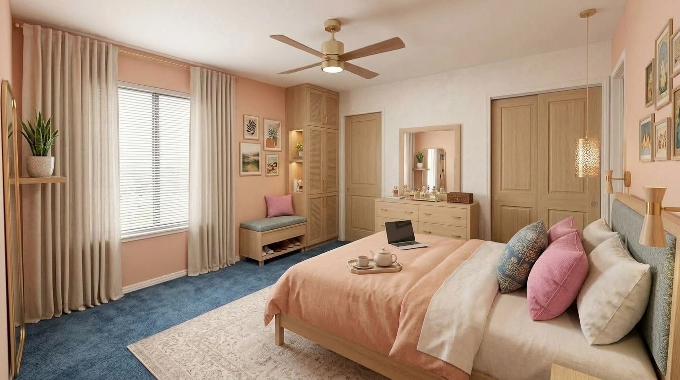 Japandi Bedroom design — interior photo by GenRoom AI