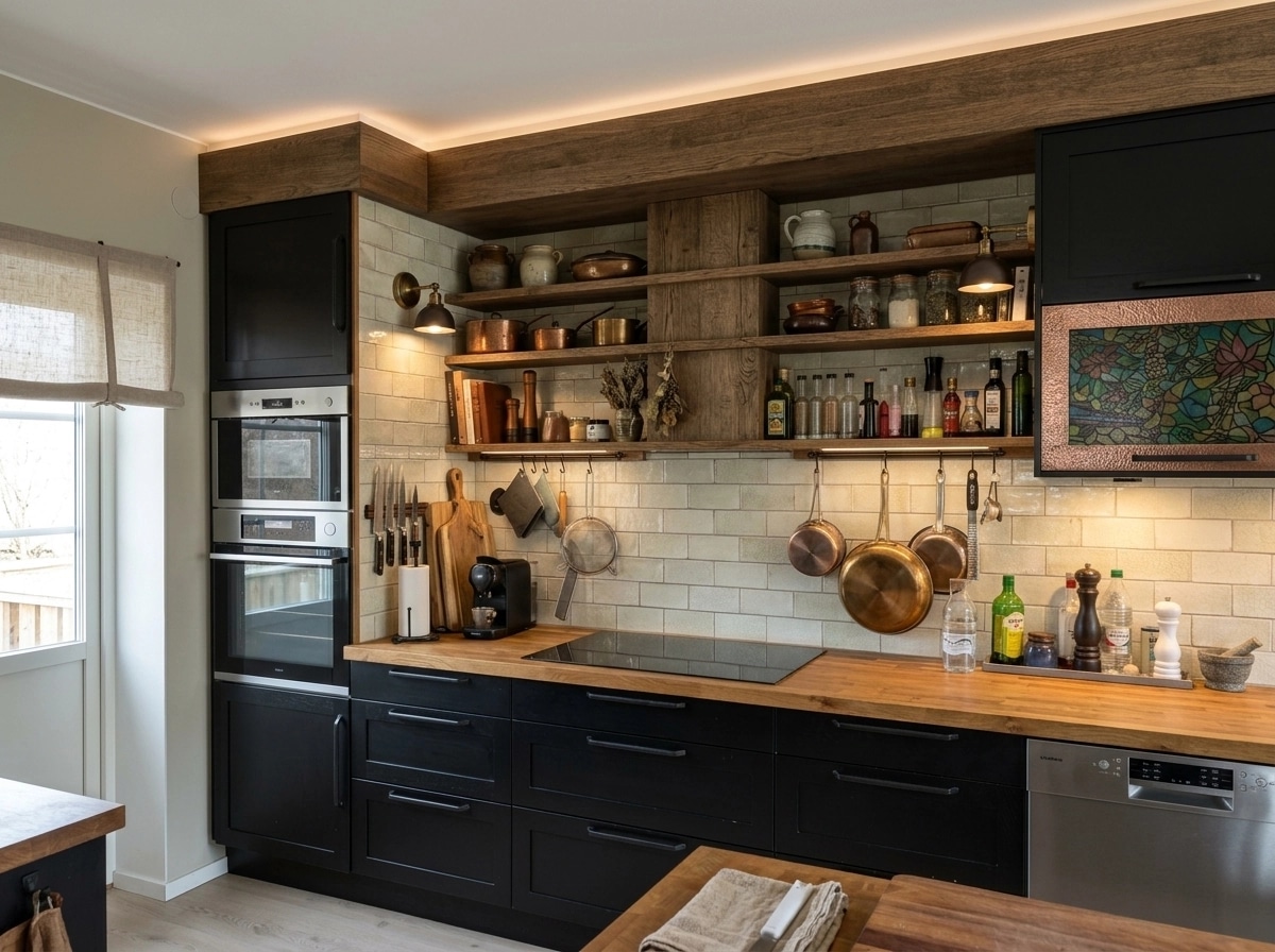 Kitchen interior in Rustic style — photo by GenRoom AI