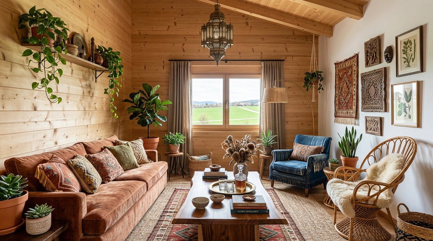 Interior design in Bohemian style — Living Room by GenRoom AI