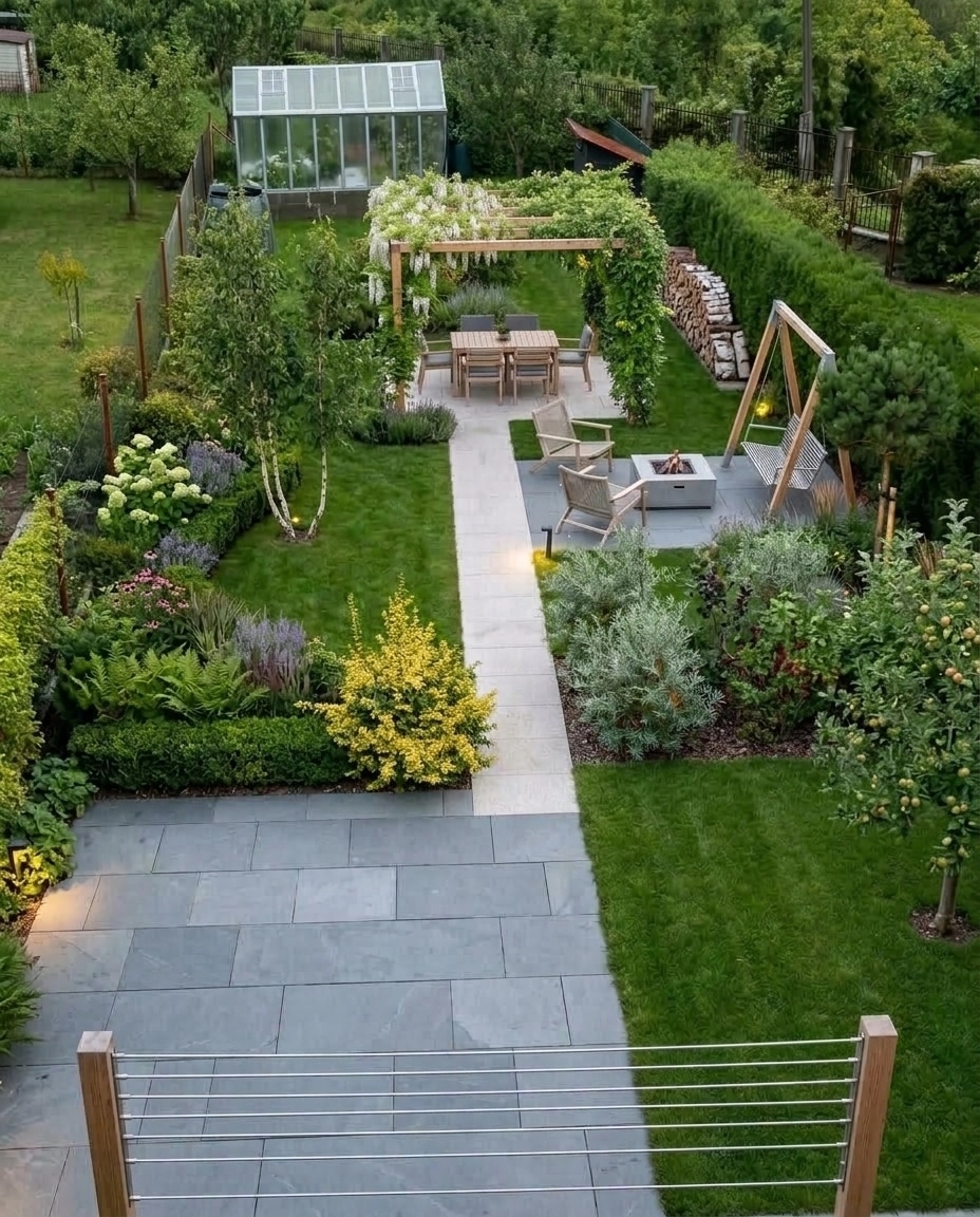 Landscape design in Scandinavian Garden style — Yard by GenRoom AI
