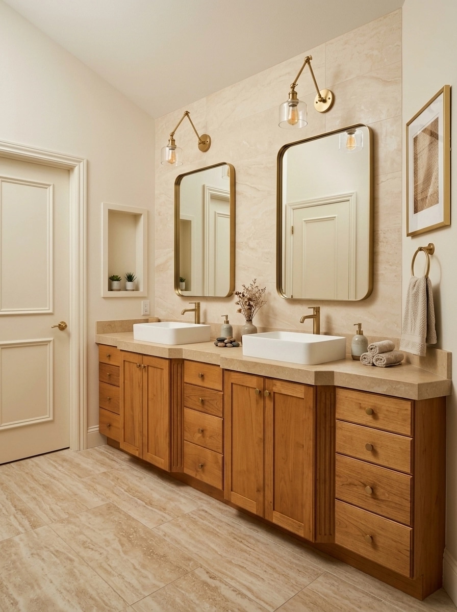 Bathroom interior in Modern Farmhouse style — photo by GenRoom AI