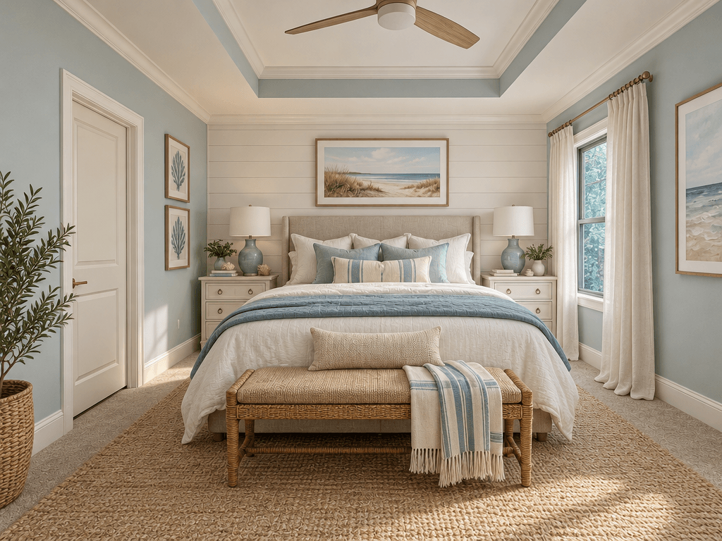 التصميم الداخلي بنمط Coastal / Hamptons — غرفة النوم من GenRoom AI